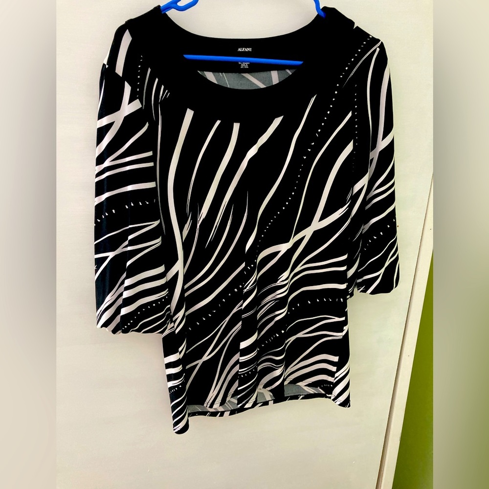 Black and White Blouse